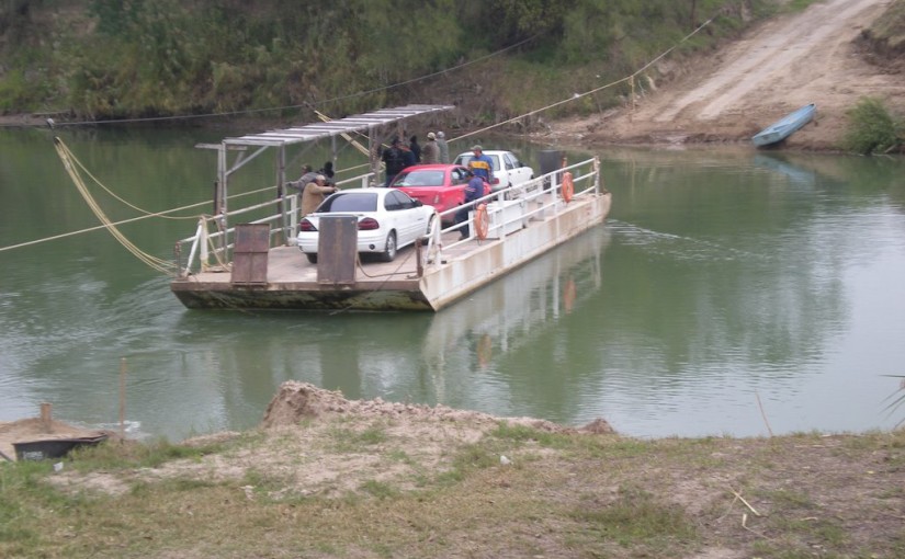 Hand-pulled ferries across the Sabine and Rio Grande